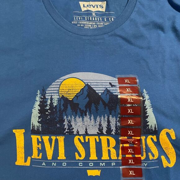 Levi's Men's Graphic Tee novelty logo print of mountains for Adventure nature XL - Picture 2 of 2